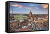 Cuba, Camaguey, Camaguey Province, City Looking Towards Iglesia De Nuestra Señora De La Soledad-Jane Sweeney-Framed Stretched Canvas