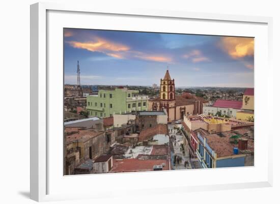 Cuba, Camaguey, Camaguey Province, City Looking Towards Iglesia De Nuestra Señora De La Soledad-Jane Sweeney-Framed Photographic Print