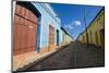 Cuba. Casa Particulares Line the Street, Shown by their Particular Logo Above the Street Number-Inger Hogstrom-Mounted Photographic Print