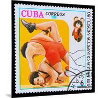 CUBA - CIRCA 1980: A Stamp Printed in Cuba, Devoted to Olympic G-maxim ibragimov-Mounted Photographic Print