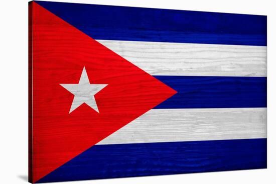 Cuba Flag Design with Wood Patterning - Flags of the World Series-Philippe Hugonnard-Stretched Canvas