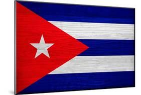 Cuba Flag Design with Wood Patterning - Flags of the World Series-Philippe Hugonnard-Mounted Art Print