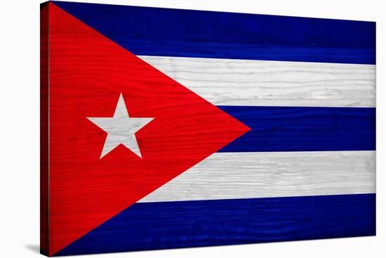 Cuba Flag Design with Wood Patterning - Flags of the World Series-Philippe Hugonnard-Stretched Canvas