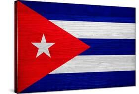 Cuba Flag Design with Wood Patterning - Flags of the World Series-Philippe Hugonnard-Stretched Canvas