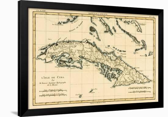 Cuba, from 'Atlas De Toutes Les Parties Connues Du Globe Terrestre' by Guillaume Raynal (1713-96)…-Charles Marie Rigobert Bonne-Framed Giclee Print