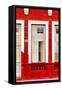 Cuba Fuerte Collection - 355 Street Red Facade II-Philippe Hugonnard-Framed Stretched Canvas