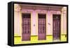 Cuba Fuerte Collection - 612 Street Havana - Pink and Yellow-Philippe Hugonnard-Framed Stretched Canvas