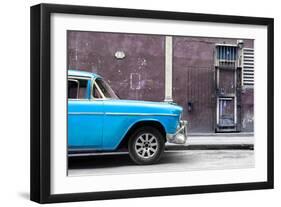Cuba Fuerte Collection - 615 Street and Blue Car-Philippe Hugonnard-Framed Photographic Print