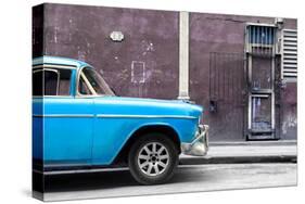 Cuba Fuerte Collection - 615 Street and Blue Car-Philippe Hugonnard-Stretched Canvas