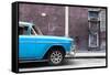 Cuba Fuerte Collection - 615 Street and Blue Car-Philippe Hugonnard-Framed Stretched Canvas