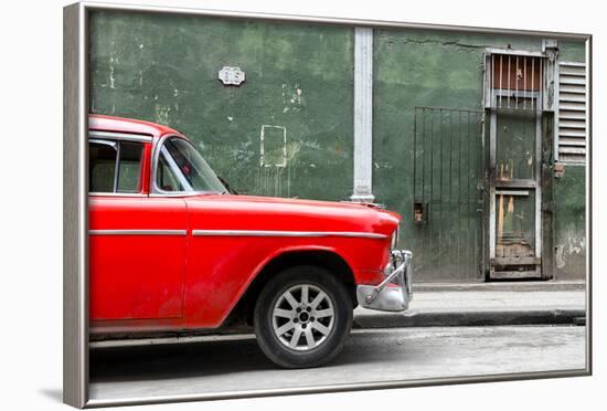 Cuba Fuerte Collection - 615 Street and Red Car-Philippe Hugonnard-Framed Photographic Print