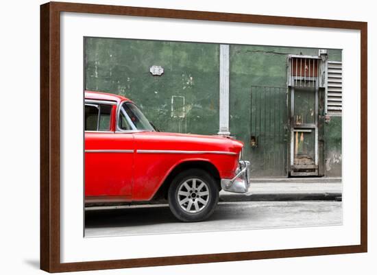 Cuba Fuerte Collection - 615 Street and Red Car-Philippe Hugonnard-Framed Photographic Print