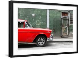 Cuba Fuerte Collection - 615 Street and Red Car-Philippe Hugonnard-Framed Photographic Print