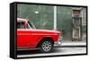 Cuba Fuerte Collection - 615 Street and Red Car-Philippe Hugonnard-Framed Stretched Canvas