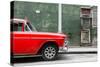 Cuba Fuerte Collection - 615 Street and Red Car-Philippe Hugonnard-Stretched Canvas