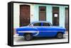 Cuba Fuerte Collection - 66 Street Havana Blue Car-Philippe Hugonnard-Framed Stretched Canvas