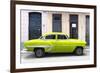 Cuba Fuerte Collection - 66 Street Havana Lime Green Car-Philippe Hugonnard-Framed Photographic Print