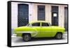 Cuba Fuerte Collection - 66 Street Havana Lime Green Car-Philippe Hugonnard-Framed Stretched Canvas