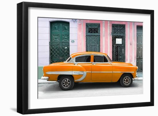 Cuba Fuerte Collection - 66 Street Havana Orange Car-Philippe Hugonnard-Framed Photographic Print