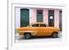 Cuba Fuerte Collection - 66 Street Havana Orange Car-Philippe Hugonnard-Framed Photographic Print