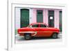 Cuba Fuerte Collection - 66 Street Havana Red Car-Philippe Hugonnard-Framed Photographic Print