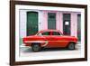 Cuba Fuerte Collection - 66 Street Havana Red Car-Philippe Hugonnard-Framed Photographic Print