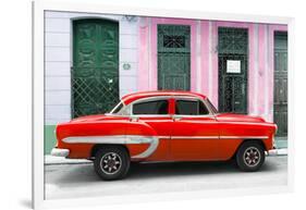 Cuba Fuerte Collection - 66 Street Havana Red Car-Philippe Hugonnard-Framed Photographic Print