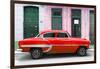 Cuba Fuerte Collection - 66 Street Havana Red Car-Philippe Hugonnard-Framed Photographic Print