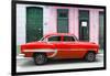 Cuba Fuerte Collection - 66 Street Havana Red Car-Philippe Hugonnard-Framed Photographic Print