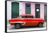 Cuba Fuerte Collection - 66 Street Havana Red Car-Philippe Hugonnard-Framed Stretched Canvas