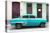 Cuba Fuerte Collection - 66 Street Havana Turquoise Car-Philippe Hugonnard-Stretched Canvas