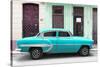 Cuba Fuerte Collection - 66 Street Havana Turquoise Car-Philippe Hugonnard-Stretched Canvas