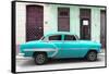 Cuba Fuerte Collection - 66 Street Havana Turquoise Car-Philippe Hugonnard-Framed Stretched Canvas