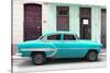 Cuba Fuerte Collection - 66 Street Havana Turquoise Car-Philippe Hugonnard-Stretched Canvas