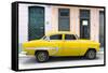 Cuba Fuerte Collection - 66 Street Havana Yellow Car-Philippe Hugonnard-Framed Stretched Canvas