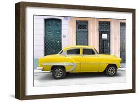 Cuba Fuerte Collection - 66 Street Havana Yellow Car-Philippe Hugonnard-Framed Photographic Print