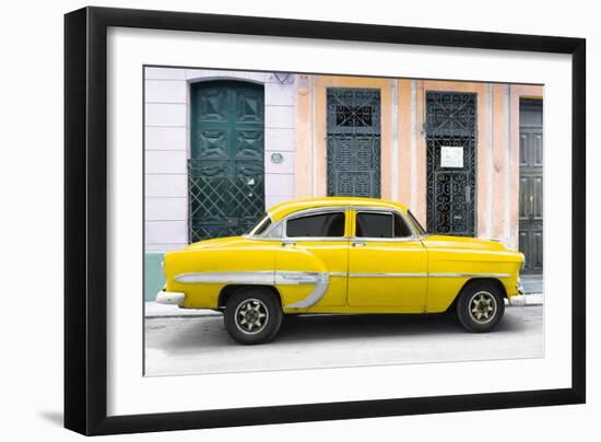 Cuba Fuerte Collection - 66 Street Havana Yellow Car-Philippe Hugonnard-Framed Photographic Print