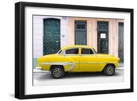 Cuba Fuerte Collection - 66 Street Havana Yellow Car-Philippe Hugonnard-Framed Photographic Print