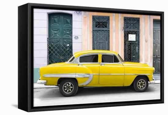 Cuba Fuerte Collection - 66 Street Havana Yellow Car-Philippe Hugonnard-Framed Stretched Canvas