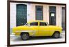 Cuba Fuerte Collection - 66 Street Havana Yellow Car-Philippe Hugonnard-Framed Photographic Print