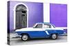 Cuba Fuerte Collection - American Classic Car White and Blue-Philippe Hugonnard-Stretched Canvas