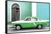 Cuba Fuerte Collection - American Classic Car White and Green-Philippe Hugonnard-Framed Stretched Canvas