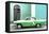 Cuba Fuerte Collection - American Classic Car White and Green-Philippe Hugonnard-Framed Stretched Canvas