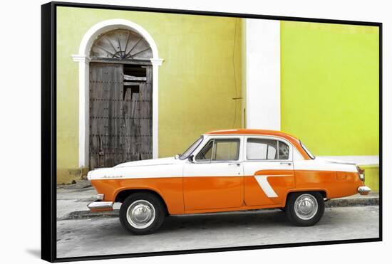 Cuba Fuerte Collection - American Classic Car White and Orange-Philippe Hugonnard-Framed Stretched Canvas