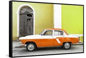 Cuba Fuerte Collection - American Classic Car White and Orange-Philippe Hugonnard-Framed Stretched Canvas