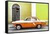 Cuba Fuerte Collection - American Classic Car White and Orange-Philippe Hugonnard-Framed Stretched Canvas