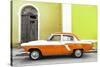 Cuba Fuerte Collection - American Classic Car White and Orange-Philippe Hugonnard-Stretched Canvas