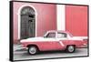 Cuba Fuerte Collection - American Classic Car White and Pink-Philippe Hugonnard-Framed Stretched Canvas