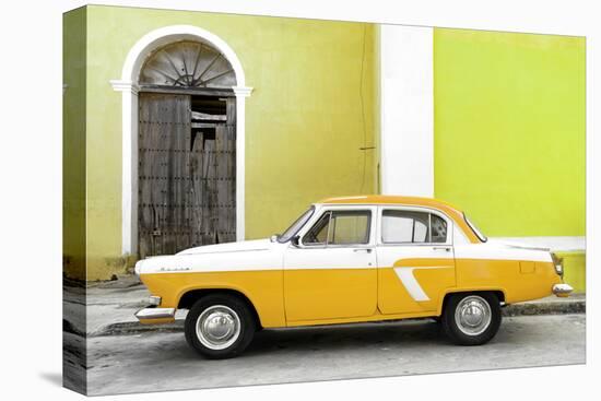 Cuba Fuerte Collection - American Classic Car White and Yellow-Philippe Hugonnard-Stretched Canvas