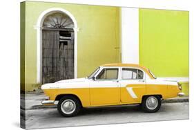 Cuba Fuerte Collection - American Classic Car White and Yellow-Philippe Hugonnard-Stretched Canvas